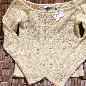 American Eagle Outfitters Cream Off-the-Shoulder Sweater